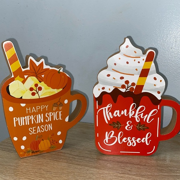 Autumn Pumpkin Spice Fall Table Top Decorations Set of (3) NWT - Picture 4 of 4